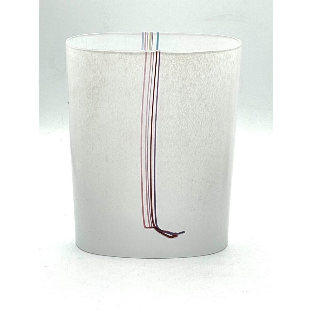 Bertil Vallien Kosta Boda Vintage 70s Signed Swedish Art Glass Rainbow Vase